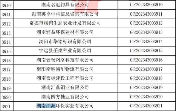 2023年湖南江海，“高新技術(shù)企業(yè)”復(fù)審順利通過！